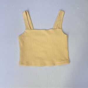 American Eagle Outfitters Yellow Ribbed Crop Top